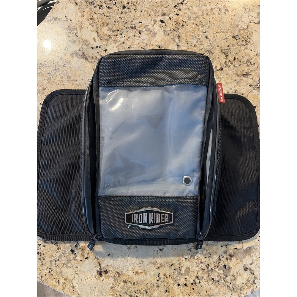 BikeTek Waterproof Magnetic Motorcycle Tank Bag Converts Black Iron Rider